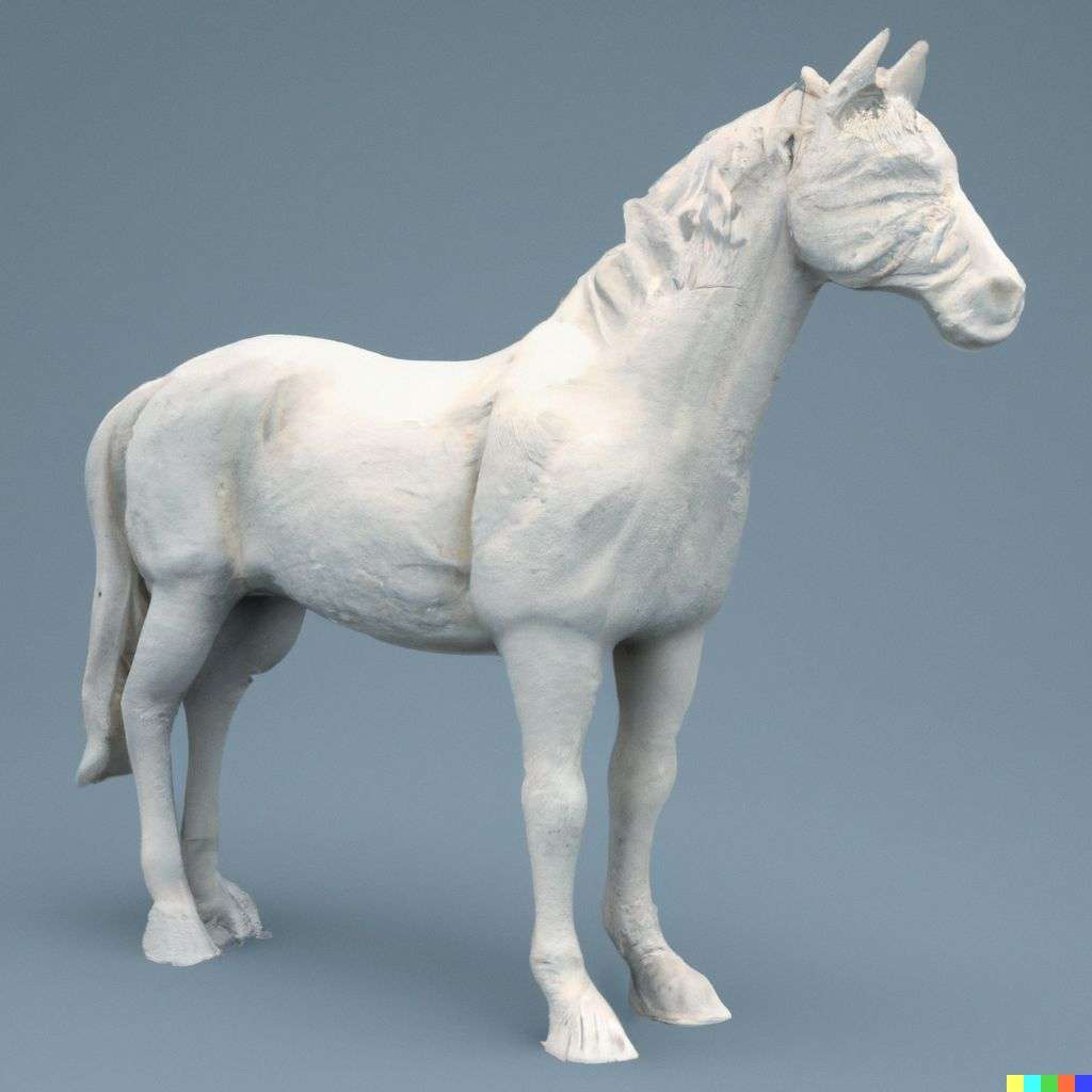 a horse, 3D-printed model
